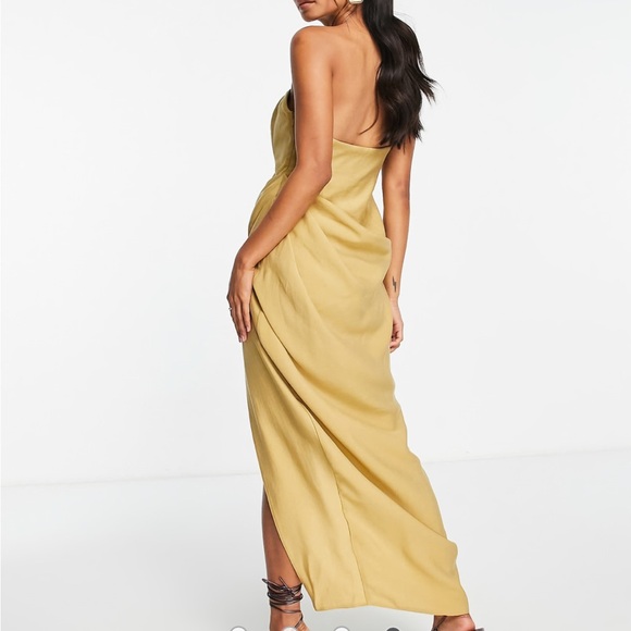 ASOS Blue Strapless Ruched Gown - Picture 2 of 4